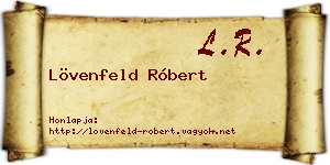 Lövenfeld Róbert névjegykártya
