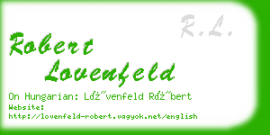 robert lovenfeld business card
